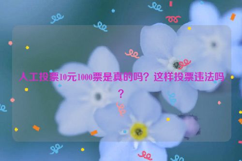 人工投票10元1000票是真的吗？这样投票违法吗？